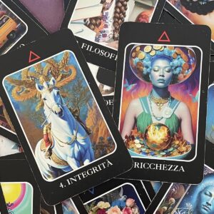 carte maa madri arcaiche astrologiche disposte su tavolo per lettura simbolica e interpretazione