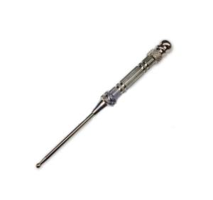 Stiletto metallico utilizzato nella riflessologia nasale e nella simpaticoterapia per la stimolazione delle aree riflesse del naso.