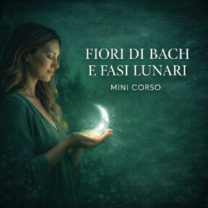 Donna che tiene una luna crescente luminosa tra le mani – Fiori di Bach e fasi lunari mini corso